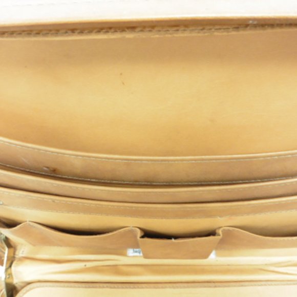 Hartmann briefcase saddle brown leather attache brass locks vintage 18" - Picture 12 of 14